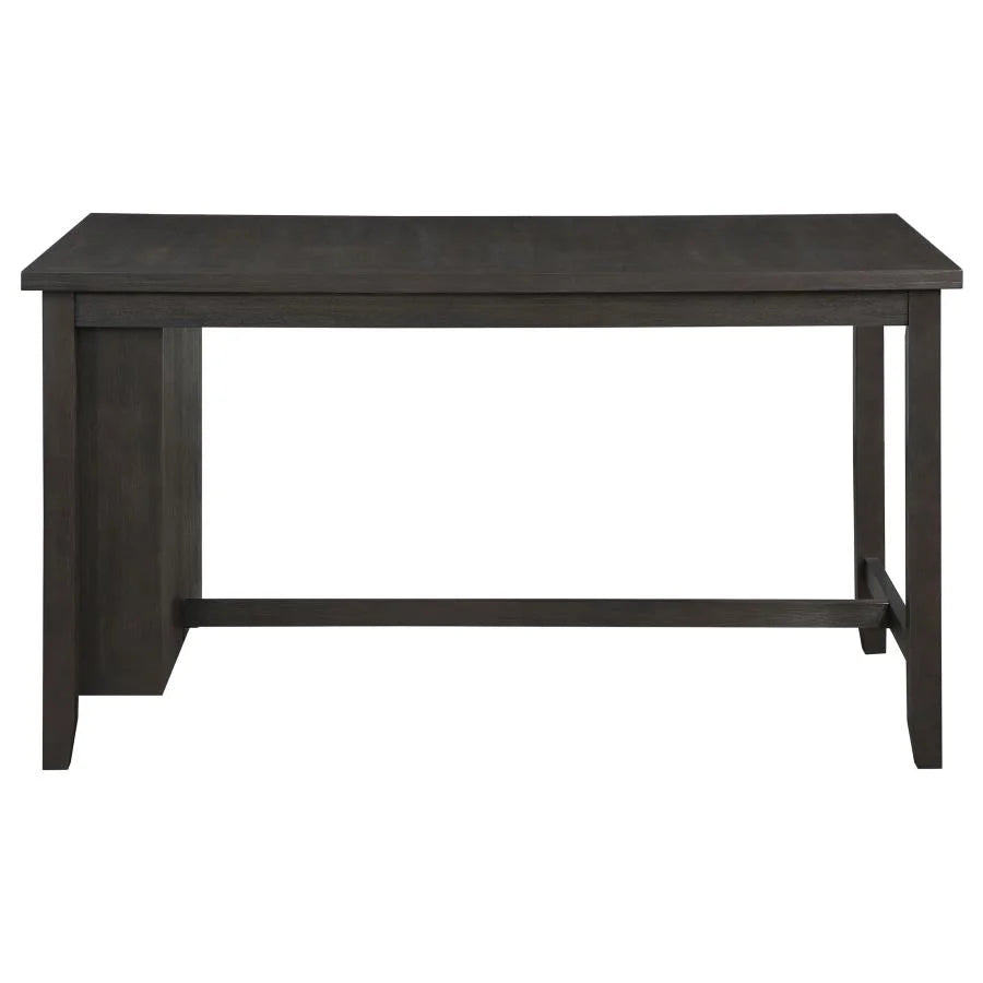 Counter Height Dining Table with Storage Shelves Dark Grey W132