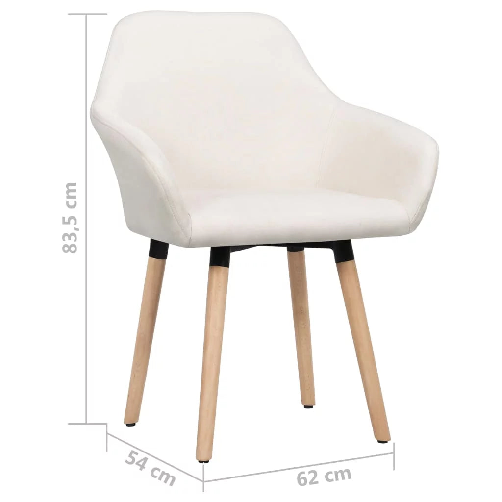 Dining Chairs 2 pcs Cream Fabric L680
