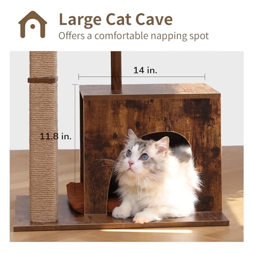Modern Wooden Cat Scratching Post with Silvervine Balls C5594