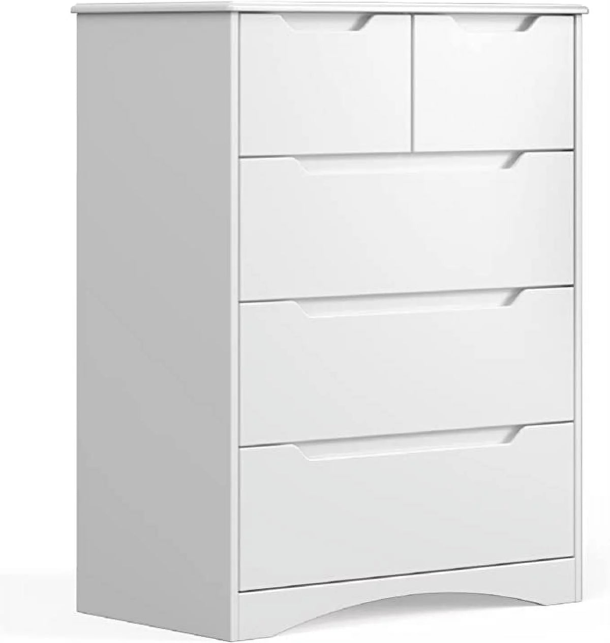 White 5 Drawer Wood Dresser L379006