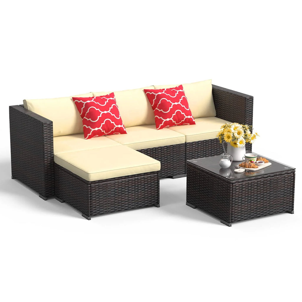 5 Pieces Patio Chairs Set W32373