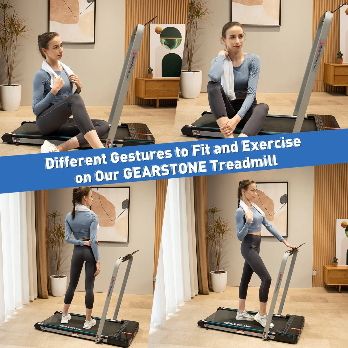 2 in 1 Folding Treadmill with Bluetooth Speakers K639882