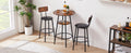 Counter Height Dining Set for 2, Metal Bistro Pub Table Set w/ Cushioned Stools Y628817