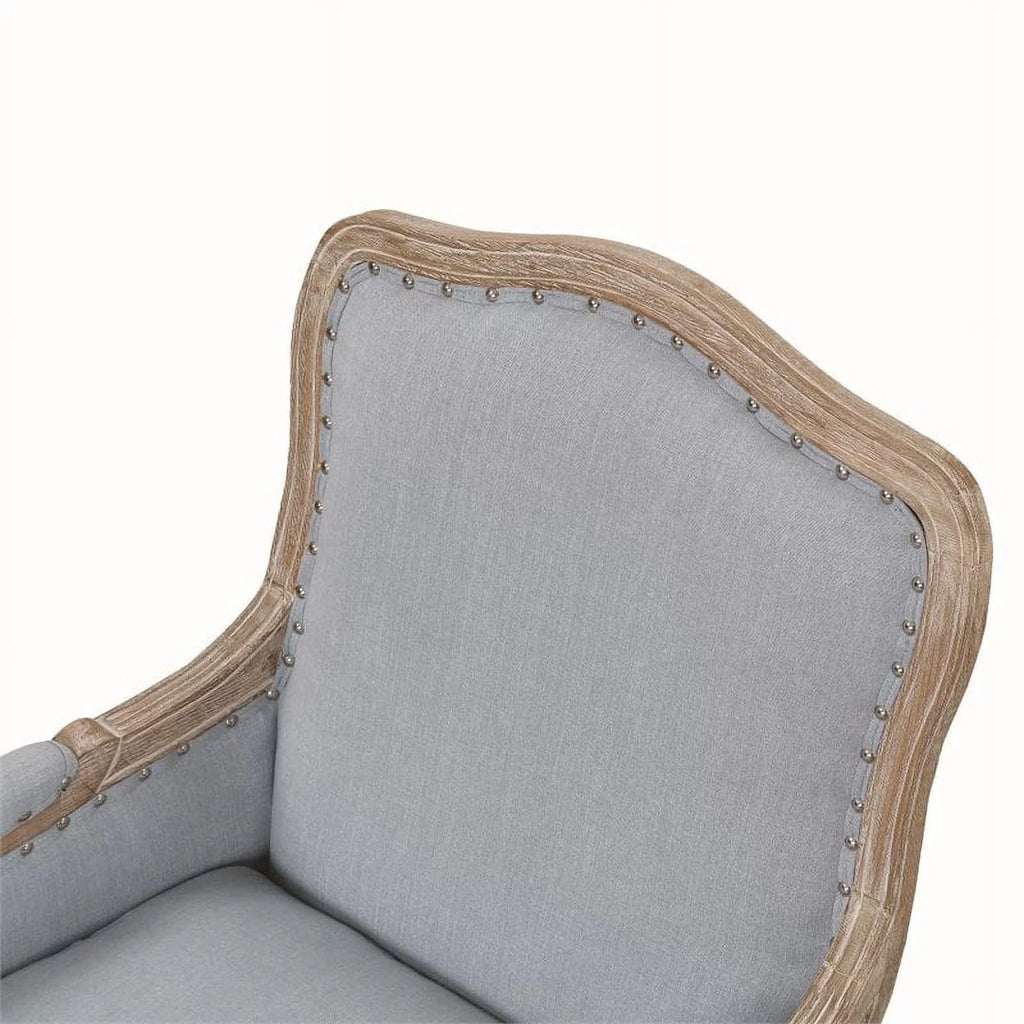 Light Blue Fabric Wood Accent Chair Z44420