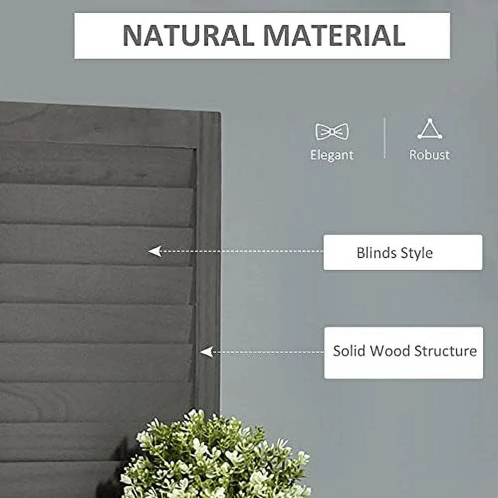 4 Panel Wood Privacy Screen Room Divider with Shelves H755015
