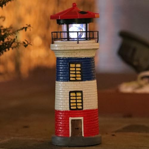 11" Rotating LED Solar Lighthouse A369959