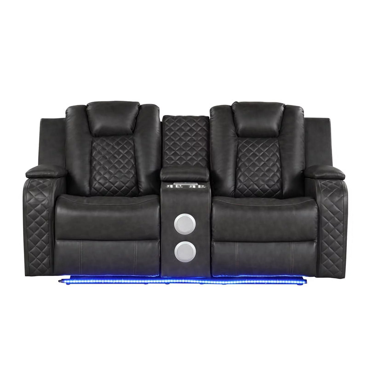 Gray Faux Leather Power Recliner N255077