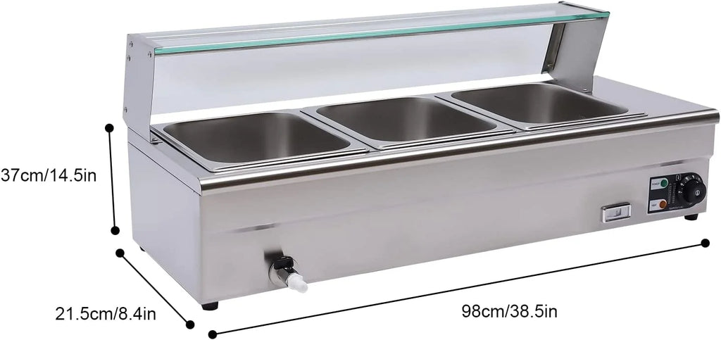 3 Pans 1200W Food Warmer J5311