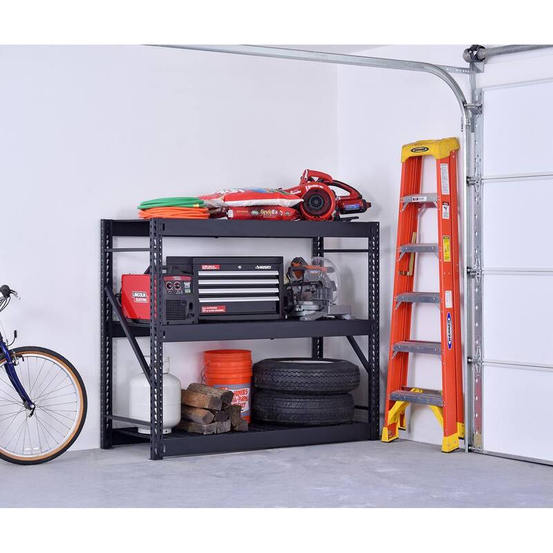 3-Tier Steel Freestanding Garage Storage Shelving Unit in Black F73261