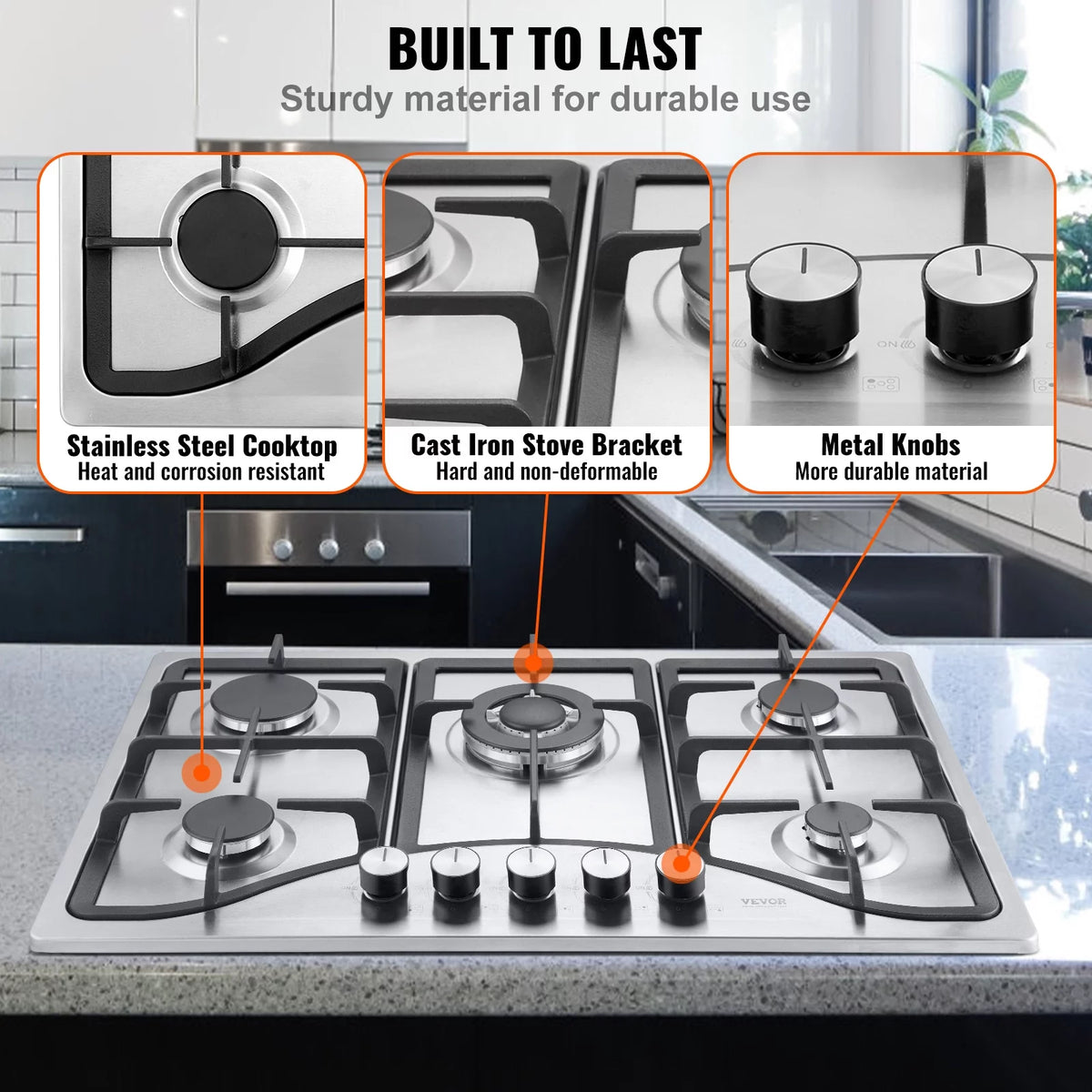 30 inch 5 Burners Built-in Gas Cooktop F968