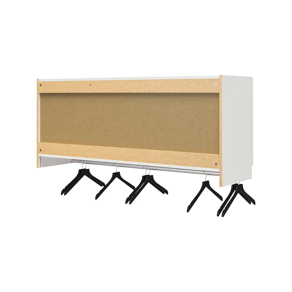 White 3 Door Wall Cabinet with Hanging Rod Y553744