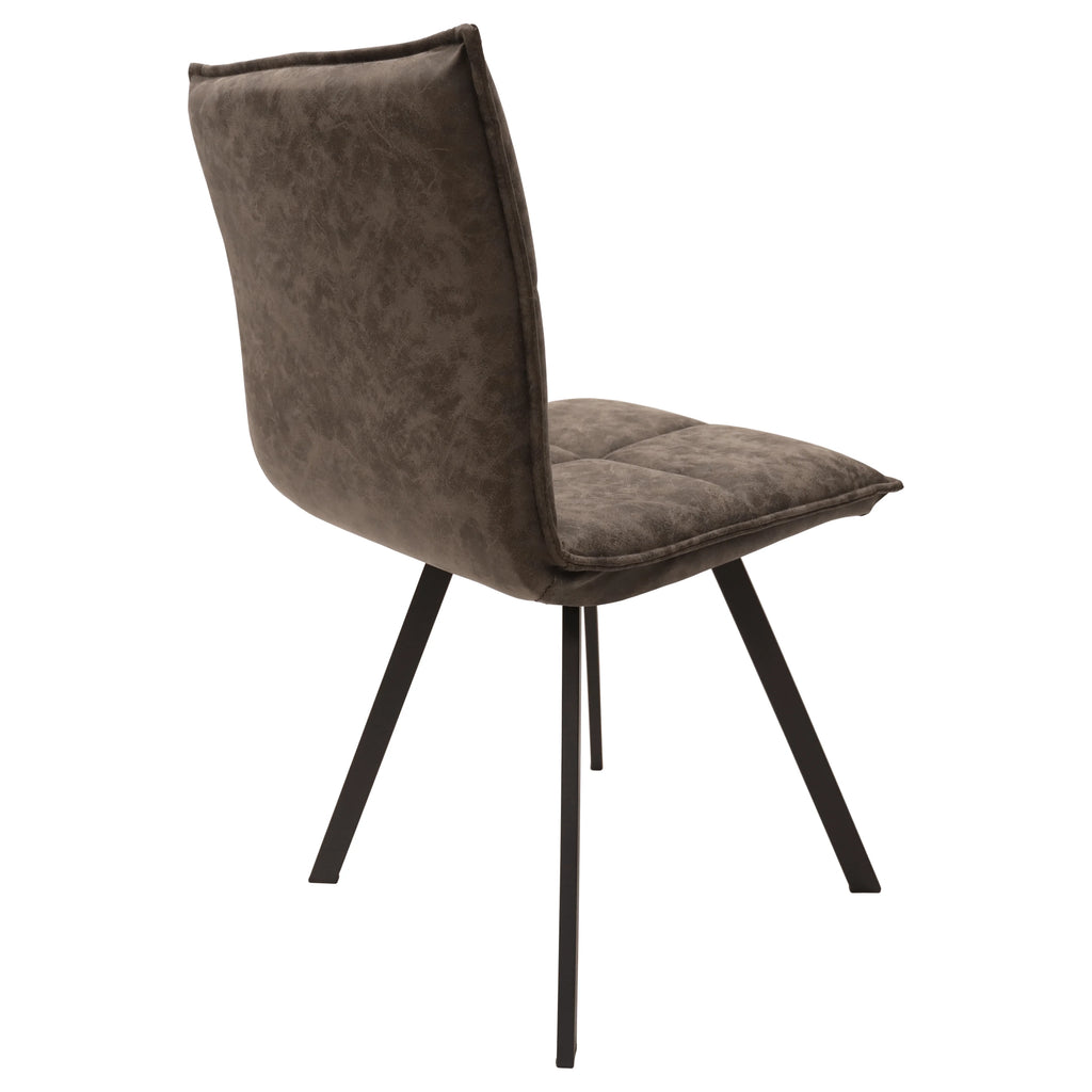 Grey Leather Dining Chair Set of 3 Y309