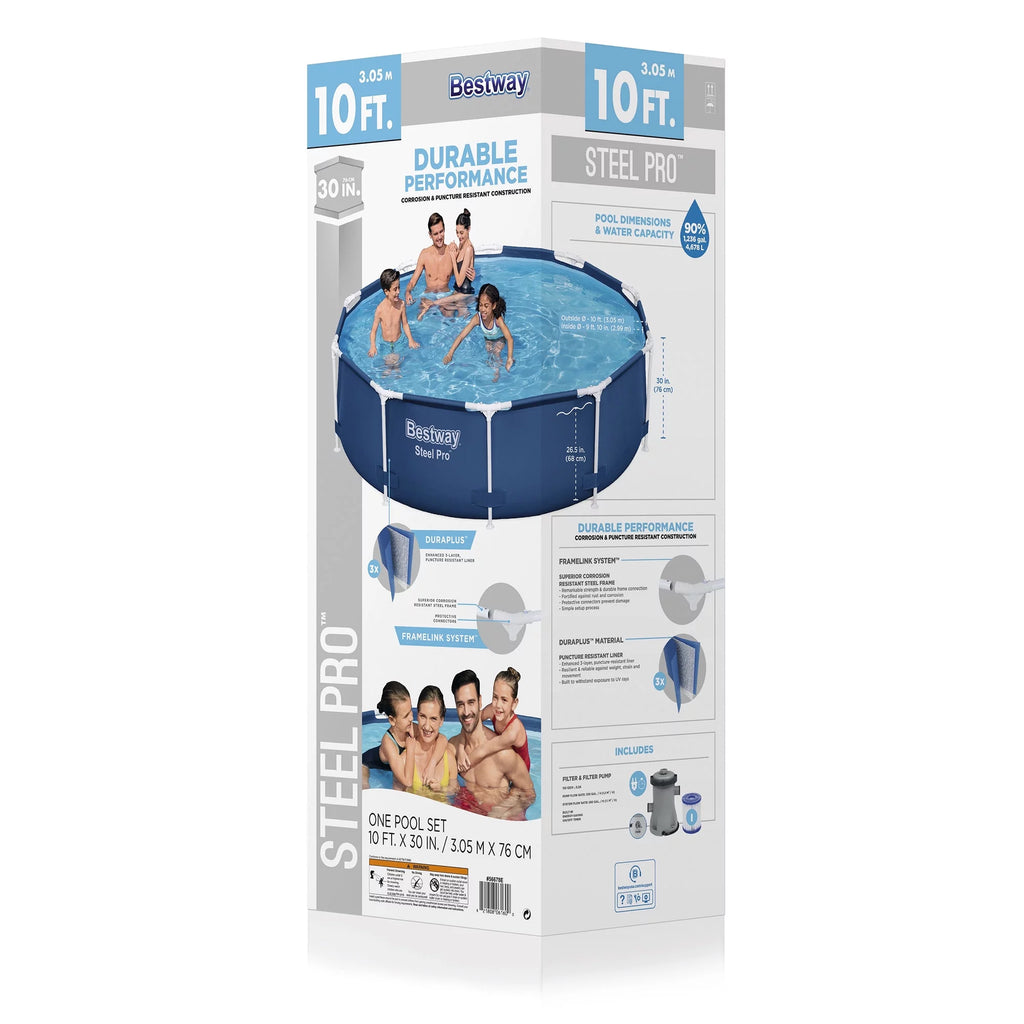 Steel Pro 10' x 30 Above Ground Swimming Pool Set with Filter Pump M441204