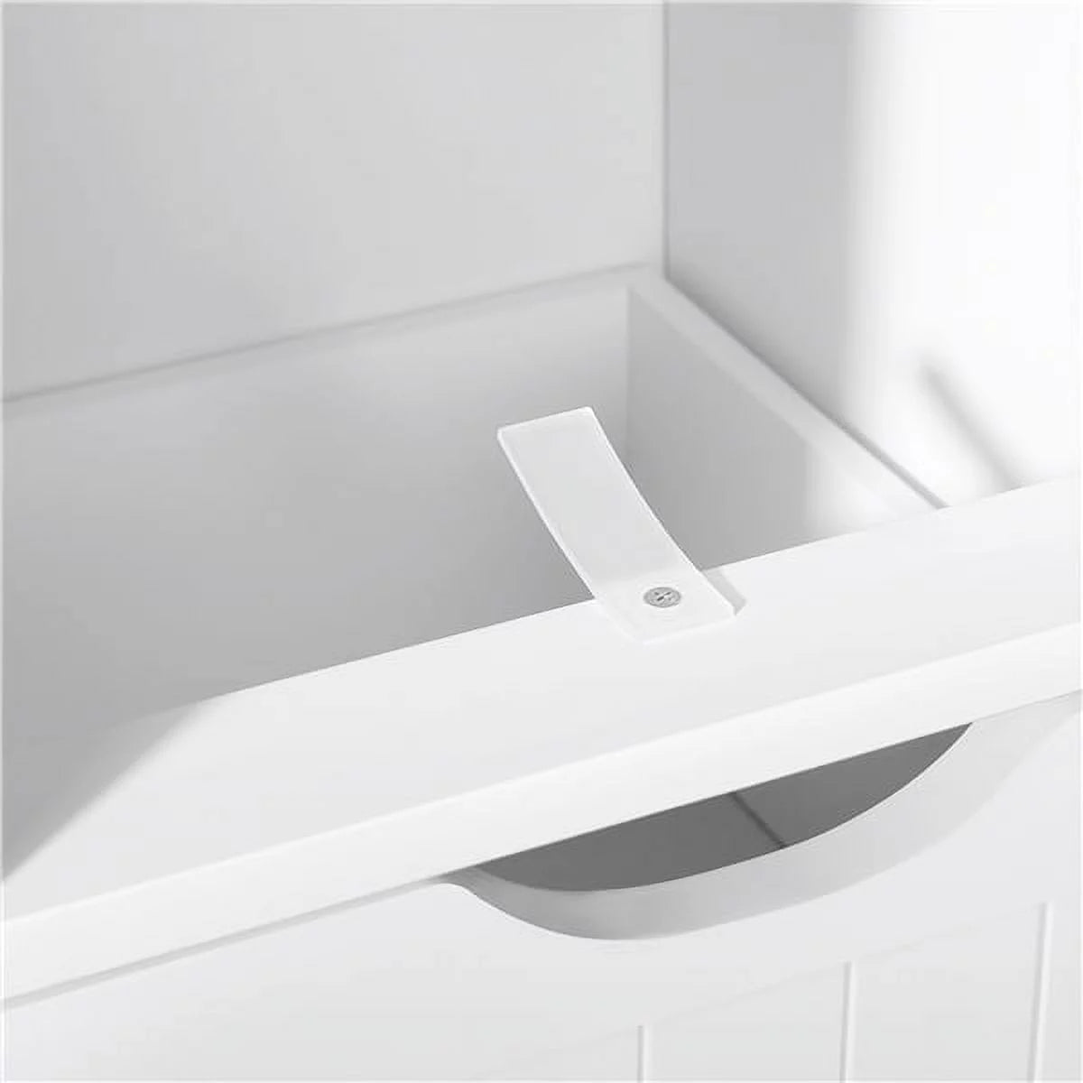 White MDF Wooden Bathroom Floor Cabinet with Drawers R2117