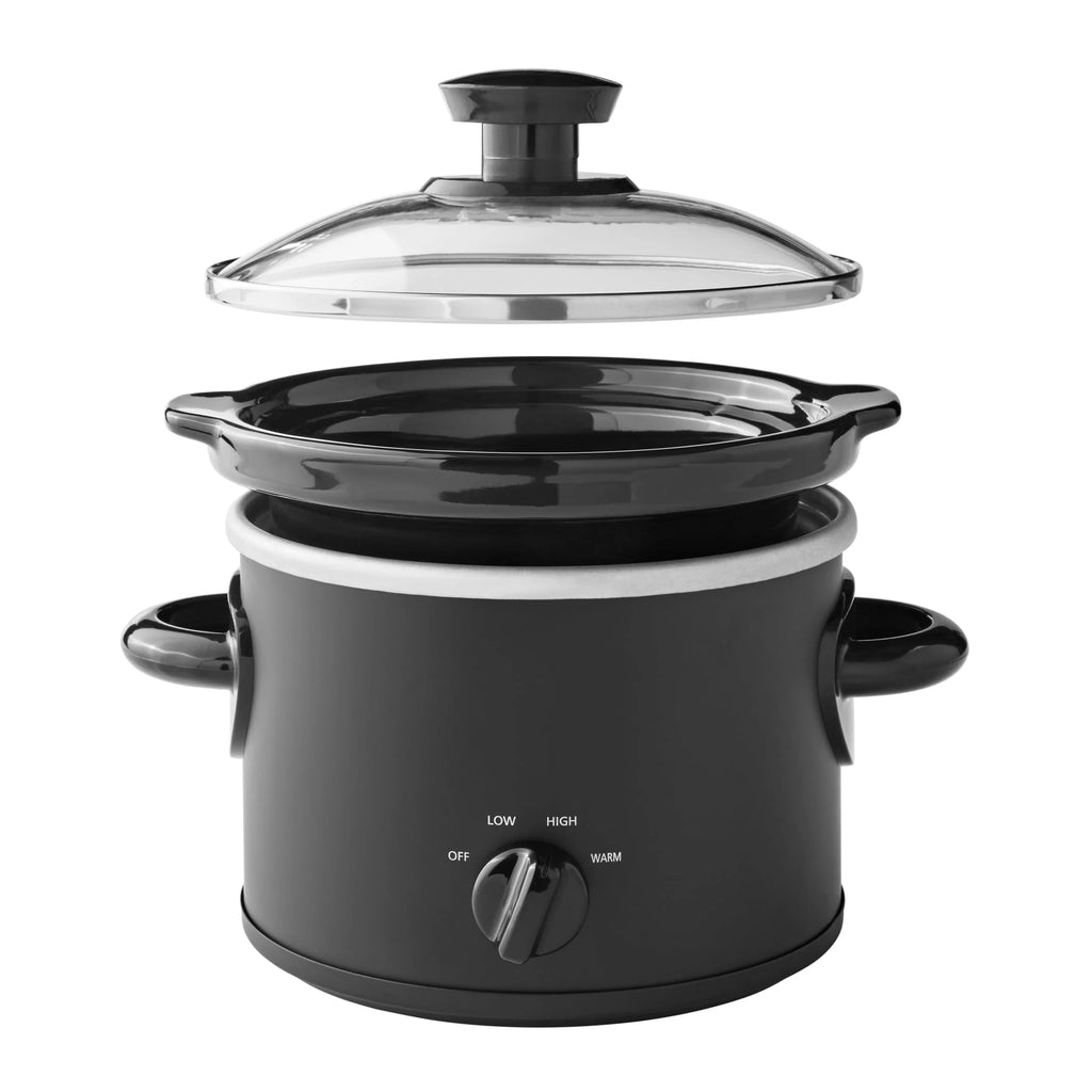 2 QT Slow Cooker, Matte Black Finish, Removeable Stoneware Pot P619