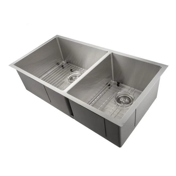 36 in. Undermount Double Bowl Stainless Steel Kitchen Sink with Bottom Grid I644