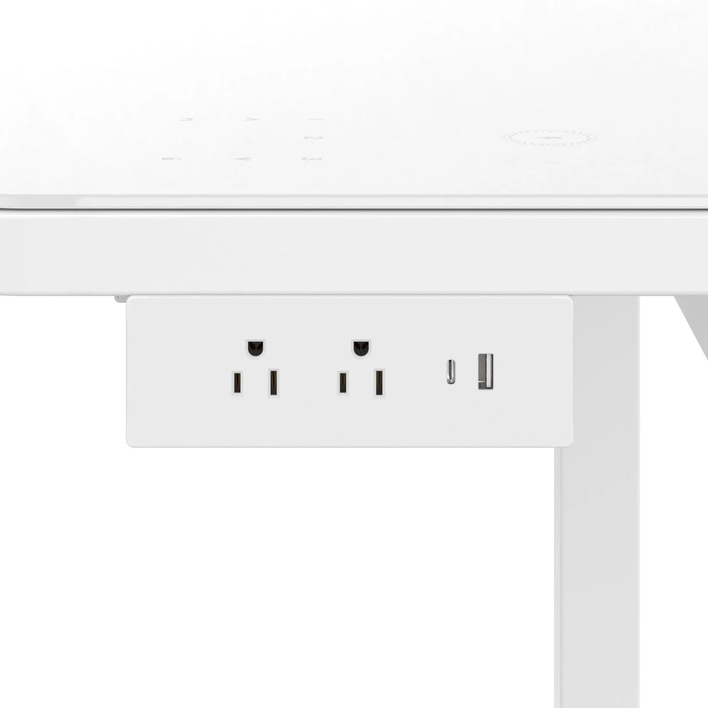 White Glass Tabletop Standing Desk X54780