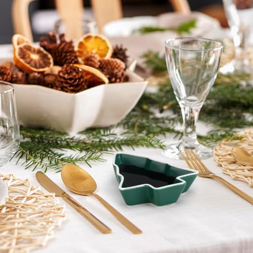 2Pcs Small Ceramic Christmas Candy Bowls Q8515