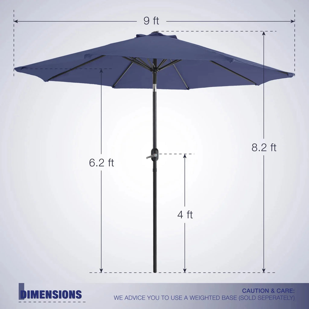6-Piece Outdoor Patio Dining Set with 9 ft Umbrella B579821