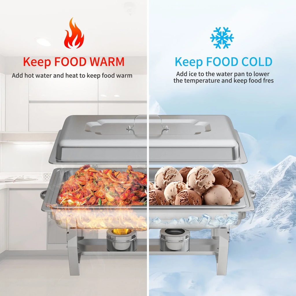 4 Pack 8QT Stainless Steel Chafing Dish Buffet Set Y12481