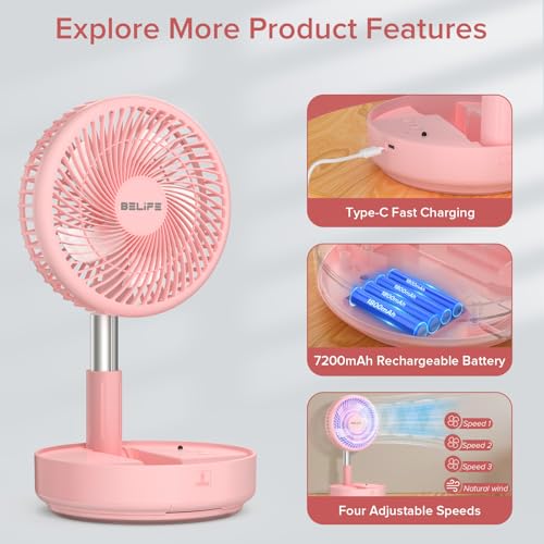 Portable Rechargeable Oscillating USB Desk Floor Fan C426