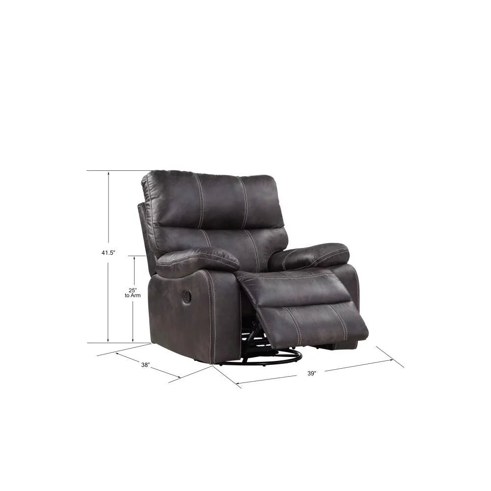 Dark Gray Swivel Reclining Glider L7065