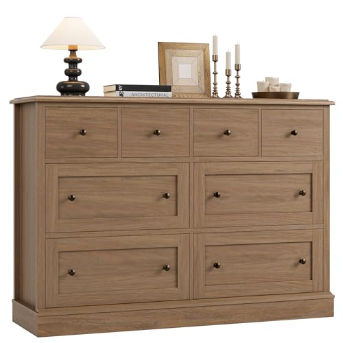 8 Drawer Walnut Wood Dresser F3831