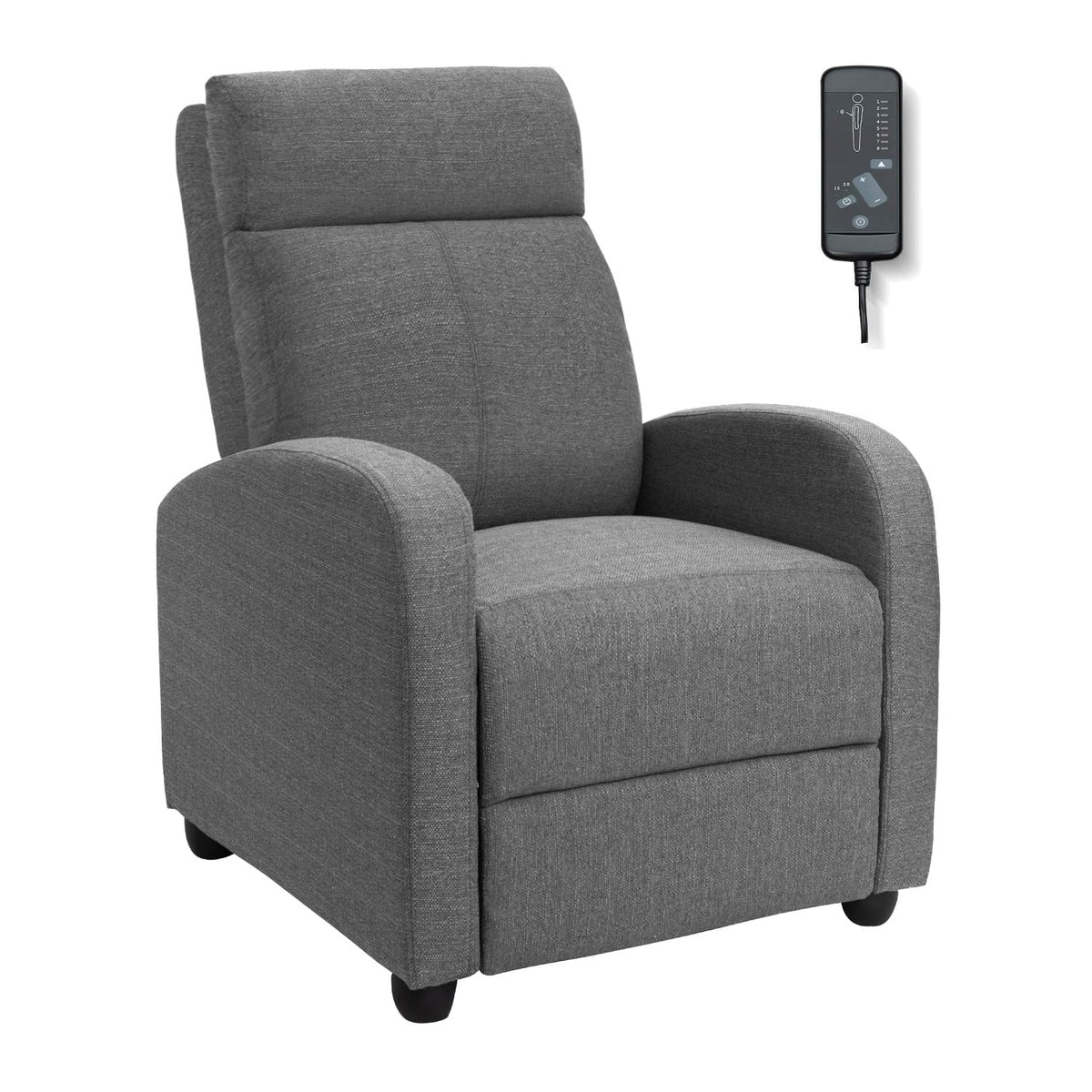 Gray Fabric Massage Recliner Chair Y582609