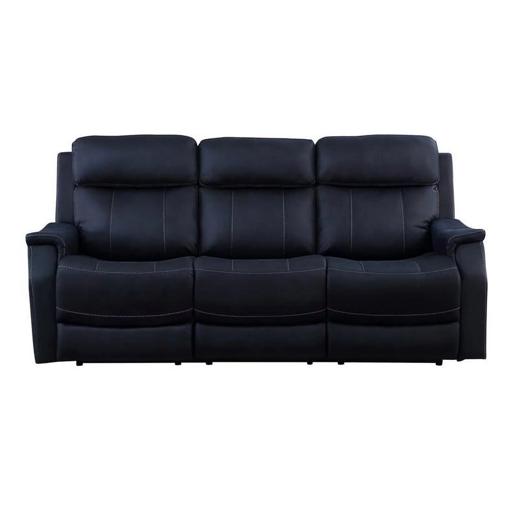 White Faux Leather Dual Power Reclining Sofa R6221