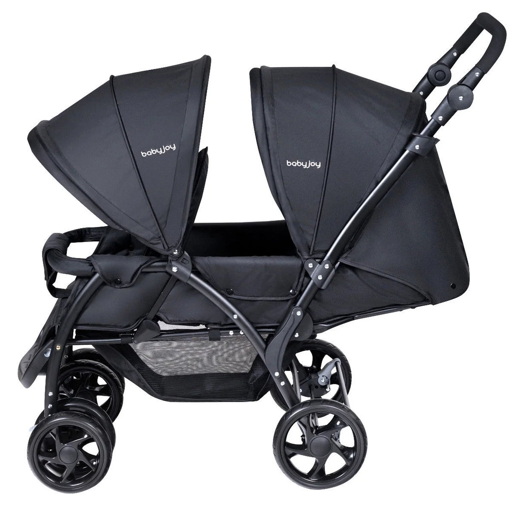 Double Stroller Foldable Lightweight Black G496776