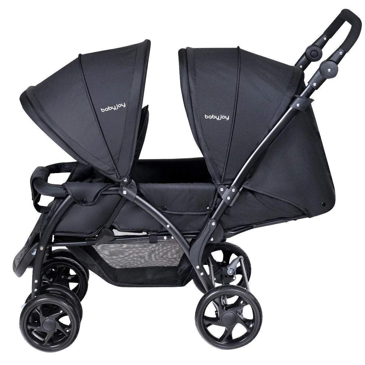 Double Stroller Foldable Lightweight Black G496776