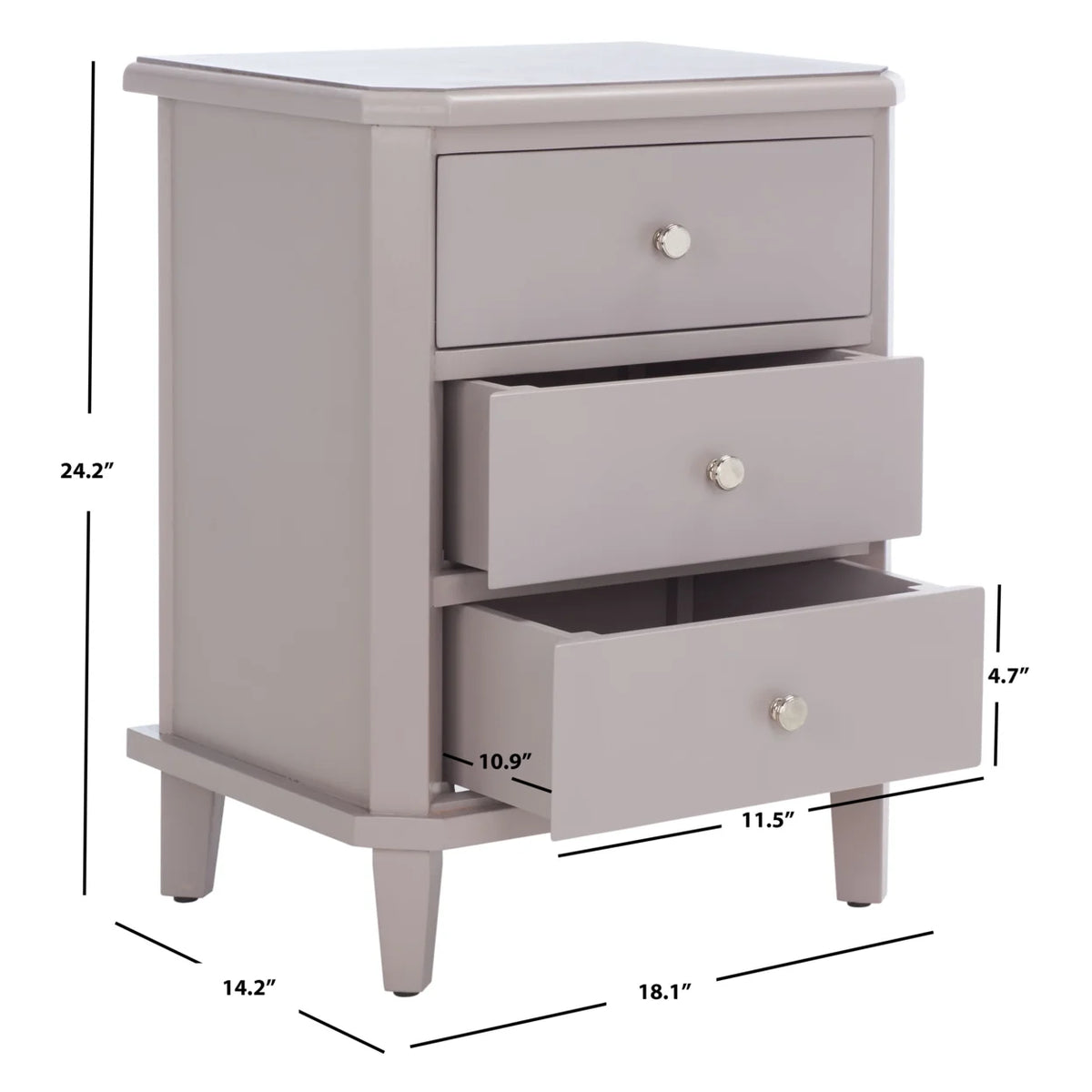 Grey End Table With Storage Drawers P14449