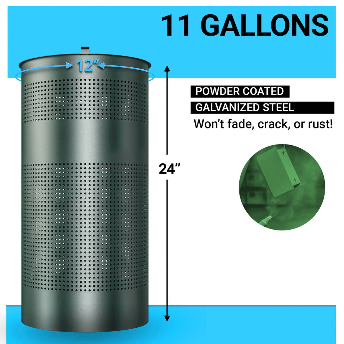 11.5 Gallon Stainless Steel Outdoor Trash Can with Lid C71839
