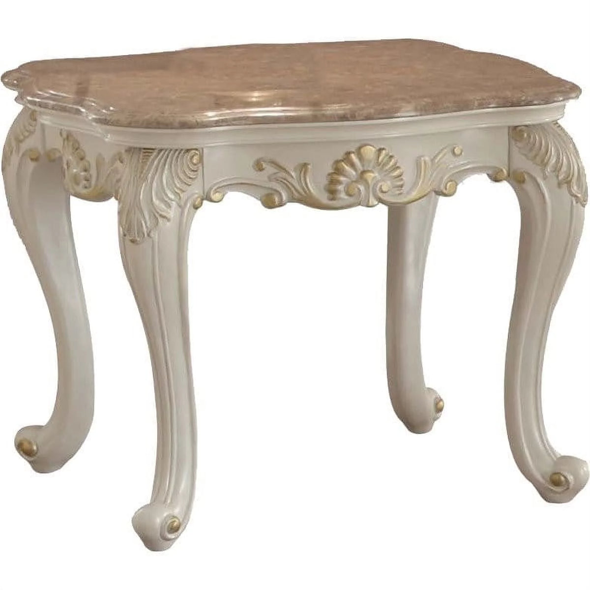 Wooden End Table with Marble Top M143