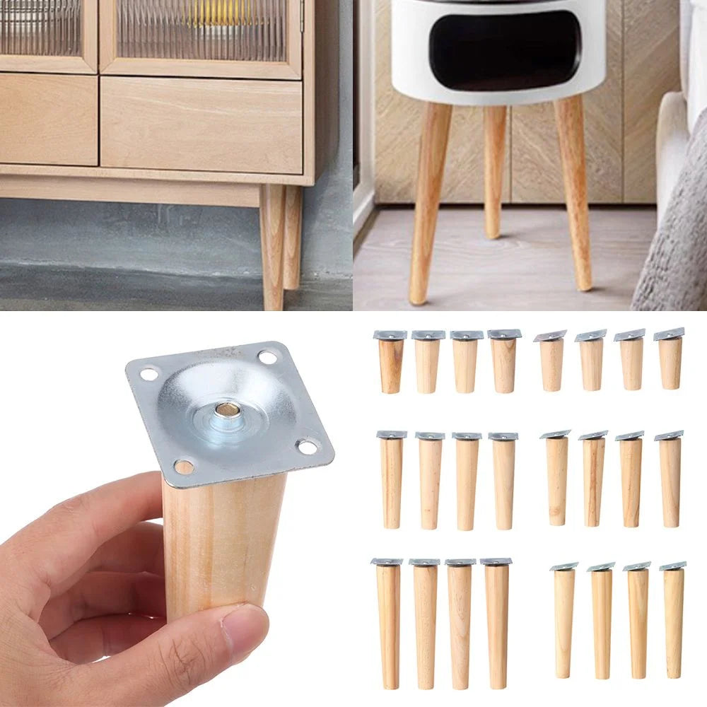 4Pcs Wooden Furniture Legs 15CM Straight Foot K805403