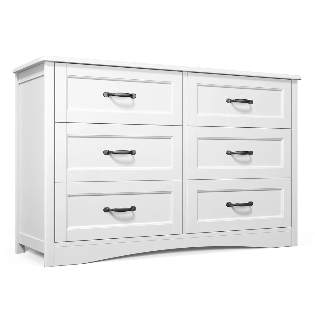 White 6 Drawer Dresser D218