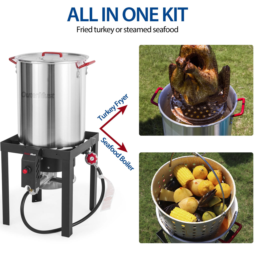 30 QT Turkey Fryer with Basket and Burner Set R74336