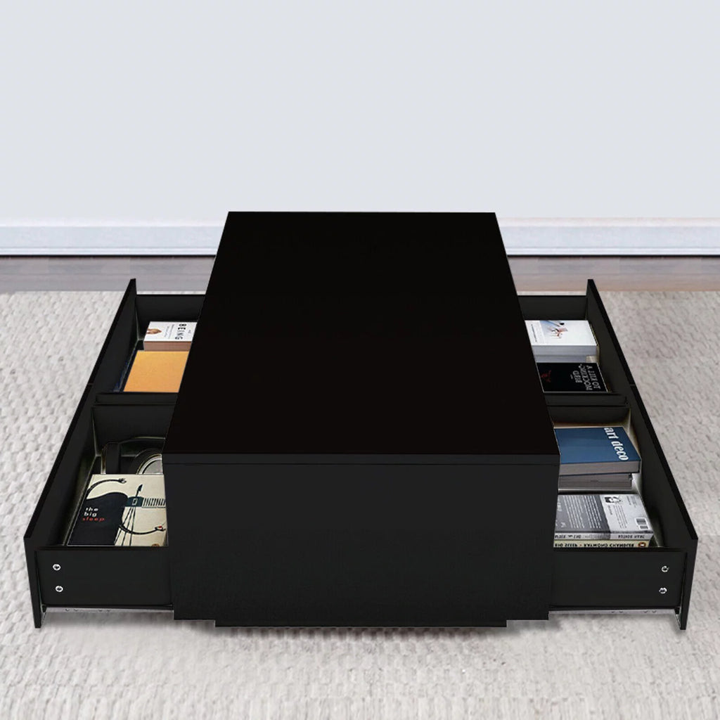 Modern LED High Gloss Coffee Table with 4 Drawers L89655