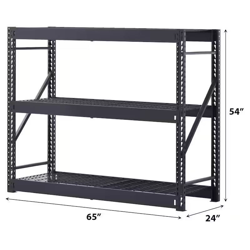 3-Tier Steel Freestanding Garage Storage Shelving Unit in Black F73261