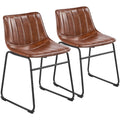 Brown Faux Leather Dining Chairs R72060
