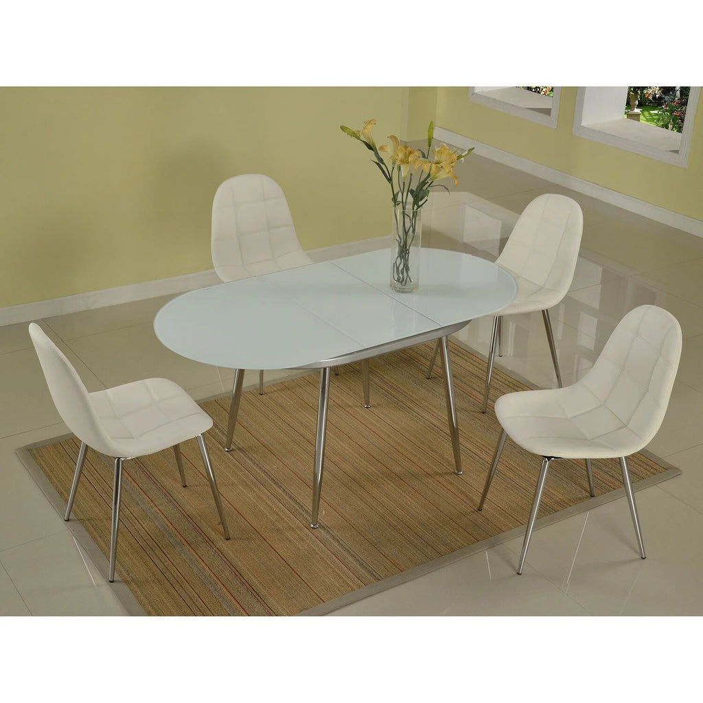 Chrome Self-storing Extension Dining Table M741