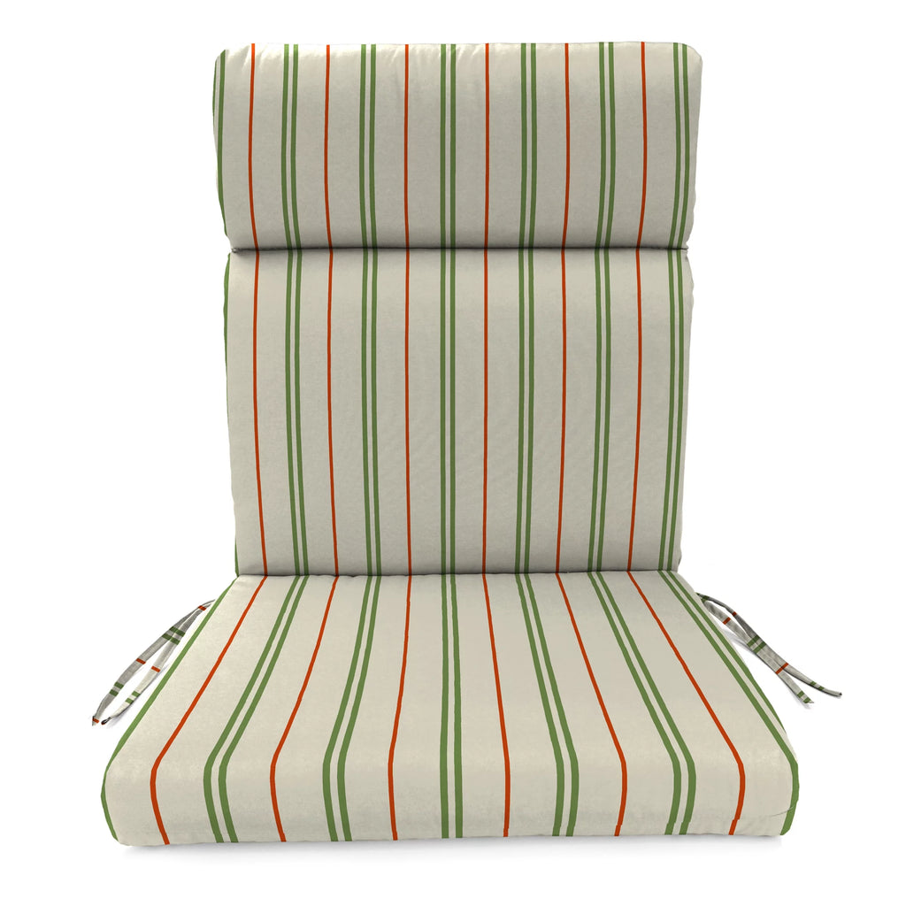 Cedar Grey Stripe Rectangular Outdoor Chair Cushion with Ties T194