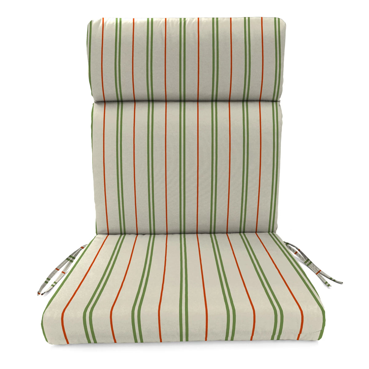 Cedar Grey Stripe Rectangular Outdoor Chair Cushion with Ties T194