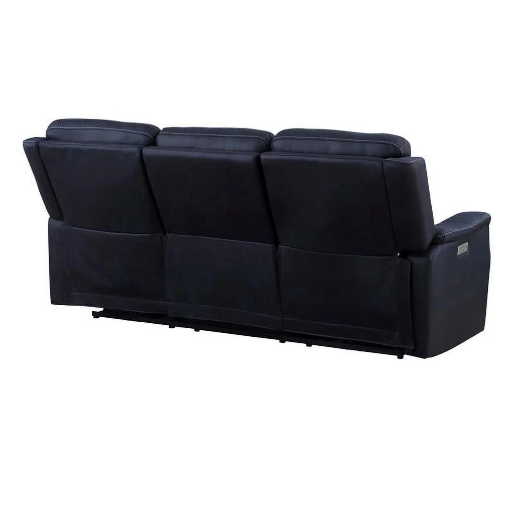White Faux Leather Dual Power Reclining Sofa R6221