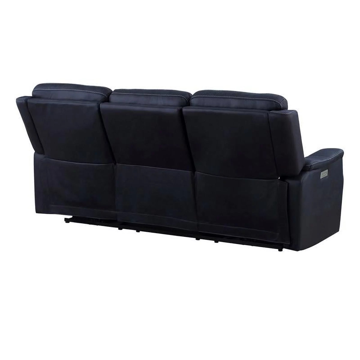 White Faux Leather Dual Power Reclining Sofa R6221