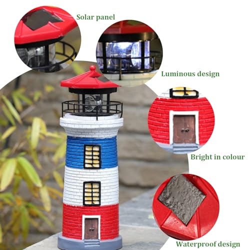 11" Rotating LED Solar Lighthouse A369959