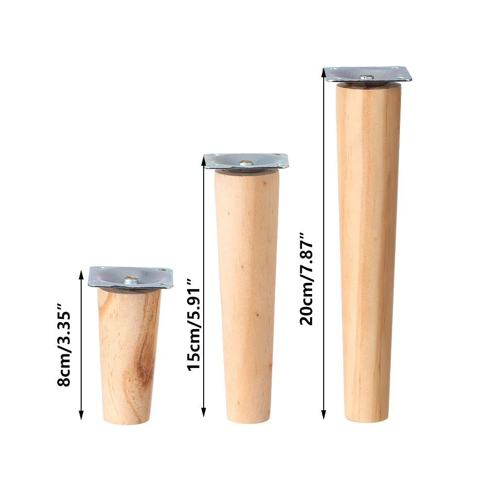 4Pcs Wooden Furniture Legs 15CM Straight Foot K805403