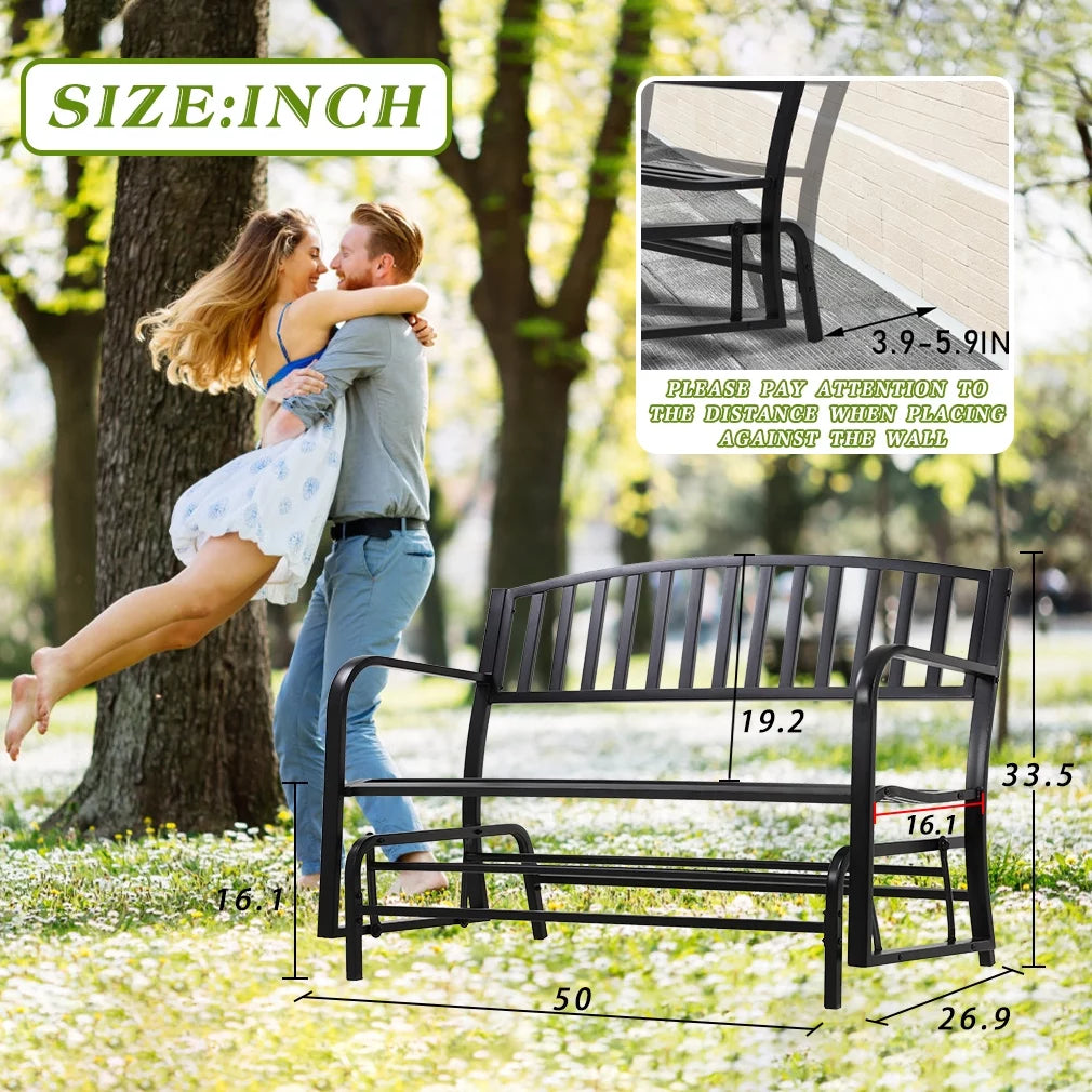 Patio Glider Bench with Cushion T6121