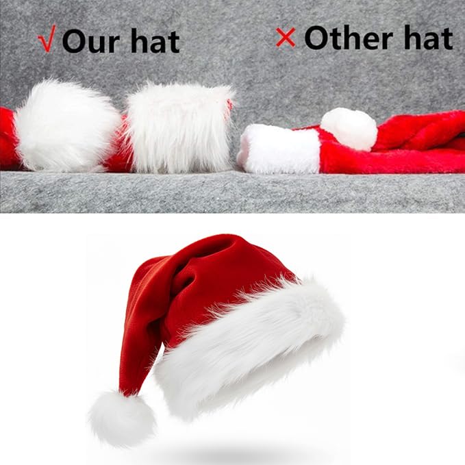 4 Pack Velvet Santa Hat F21454