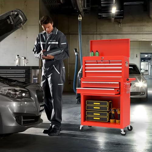 8 Drawer Rolling Metal Tool Chest with Wheels M5083
